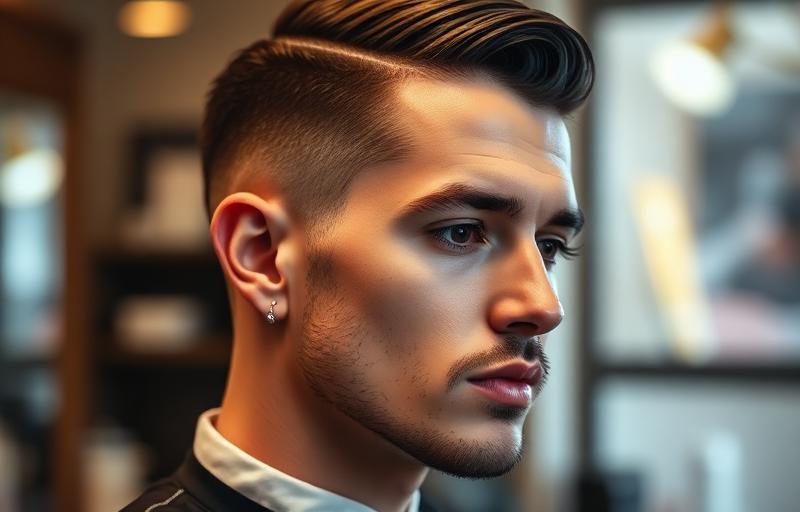 Slicked back hairstyle